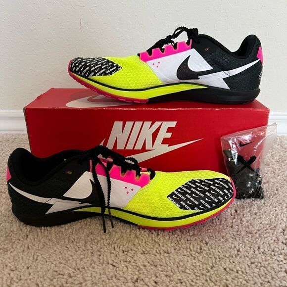 Nike Rival XC 6 Cross Country Spikes Volt Black Pink - Picture 1 of 9